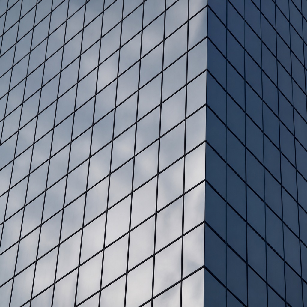 Fachada de vidro de torre corporativa
